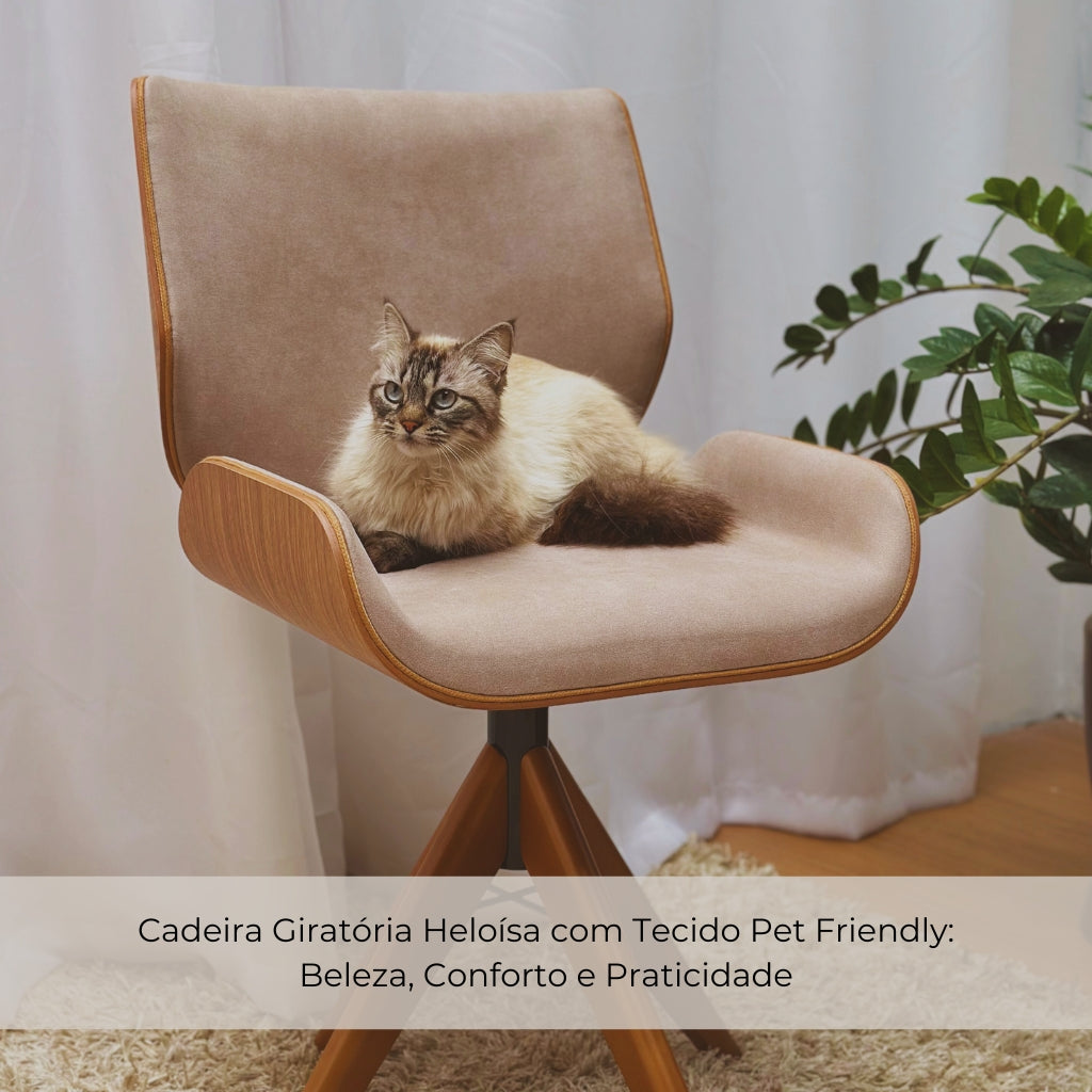 Cadeira Giratória Heloísa com Tecido Pet Friendly: Beleza, Conforto e Praticidade