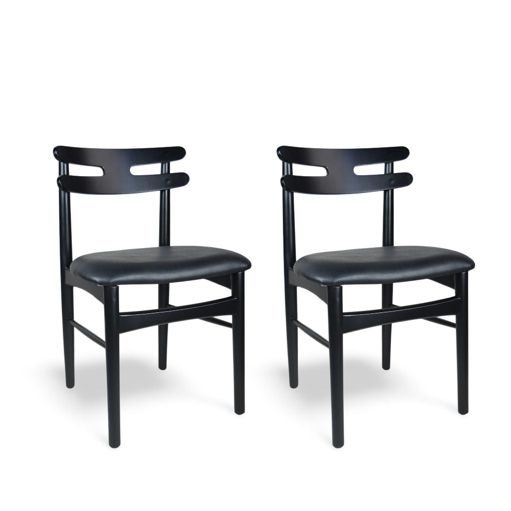 Cadeira de Madeira HW Hanna Cor Preta - Kit com 2