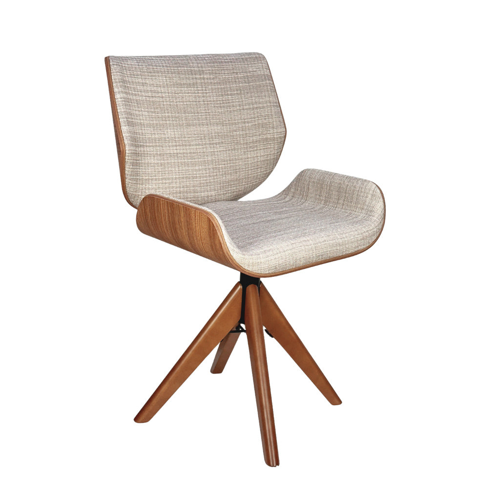 Cadeira de Jantar / Escritório Giratória Heloísa Cor Freijó Tecido Frise