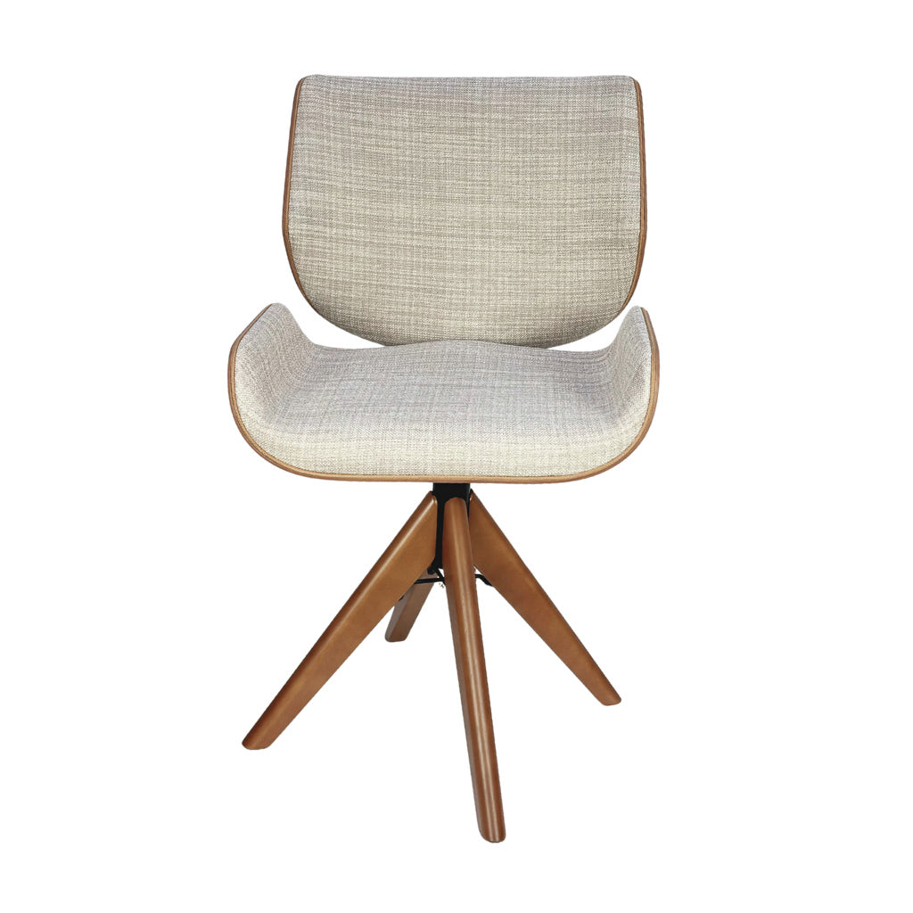 Cadeira de Jantar / Escritório Giratória Heloísa Cor Freijó Tecido Frise