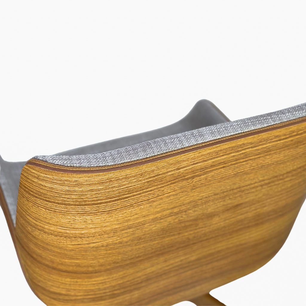 Cadeira de Jantar / Escritório Giratória Heloísa Cor Freijó Tecido Frise