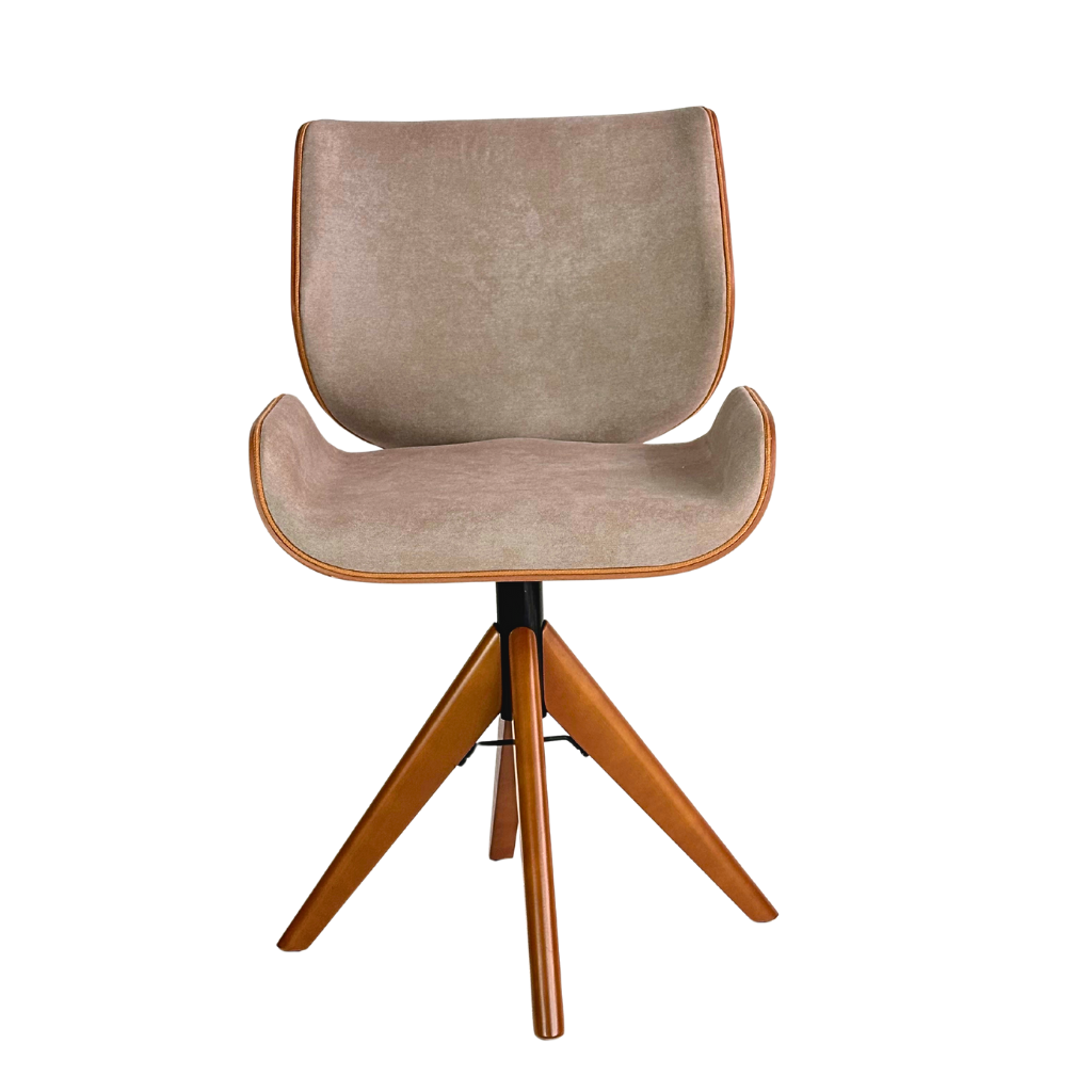 Cadeira de Jantar / Escritório Giratória Heloísa Cor Freijó Tecido Pet Friendly