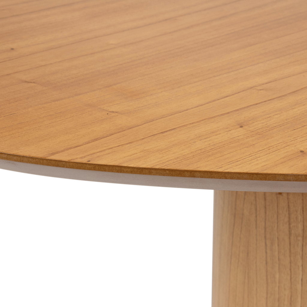 Mesa de Jantar Palheta Tampo Triangular 140 Base Cilíndrica em Cinamomo + 6 Cadeiras Florença Tela Sextavada