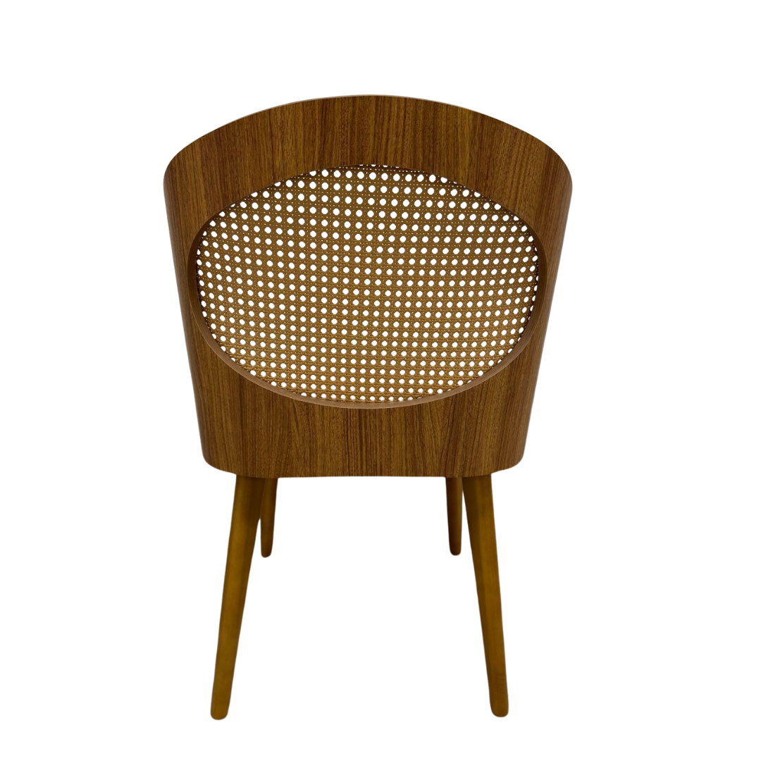 Cadeira de Jantar Jade Cor Freijó Tecido Piccolo Cinza - kit com 2