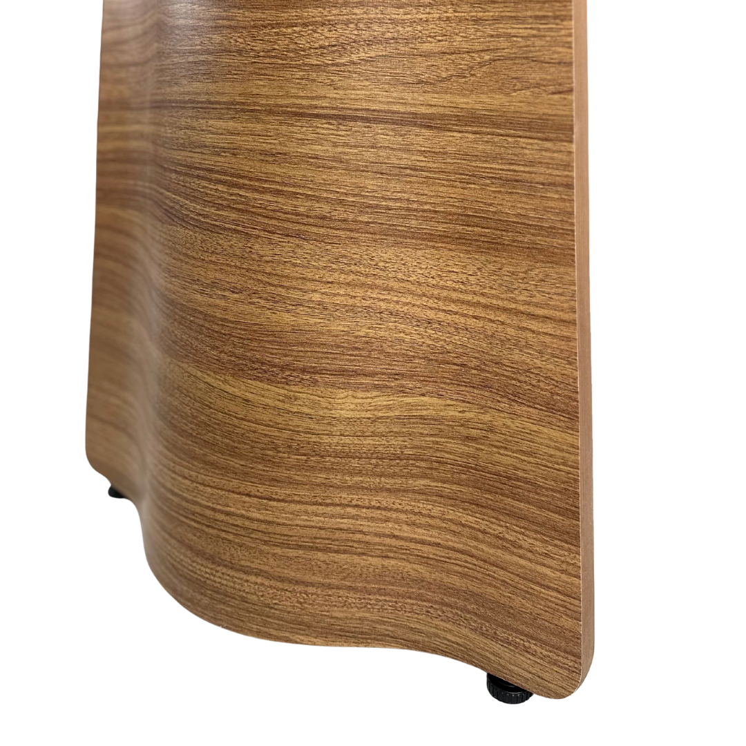 Mesa de Jantar Retangular Marcela 6 Lugares Cor Freijó com Vidro Off White 180x90cm