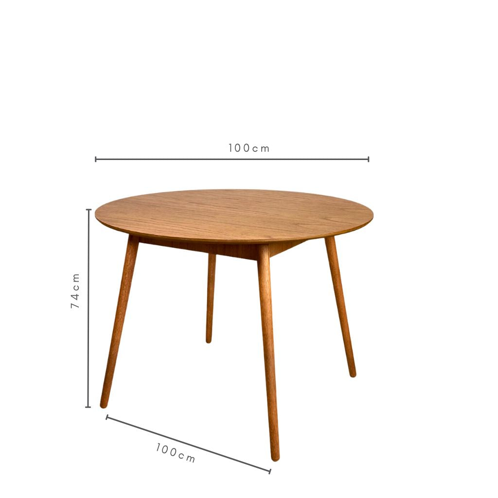 Mesa De Jantar Redonda Com Pés Palito 100cm - Cinamomo
