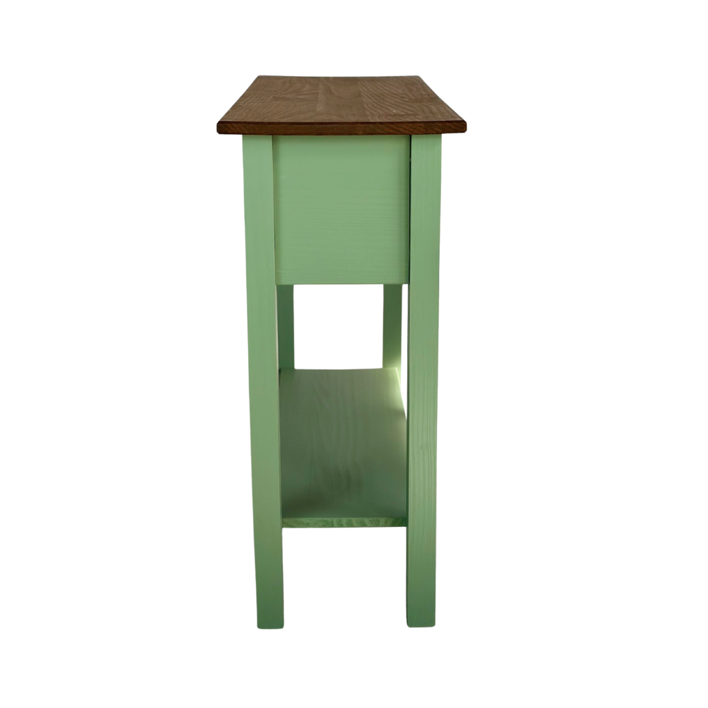 Aparador de Sala ou Cozinha com 2 Gavetas em Madeira Cera Verde Boho