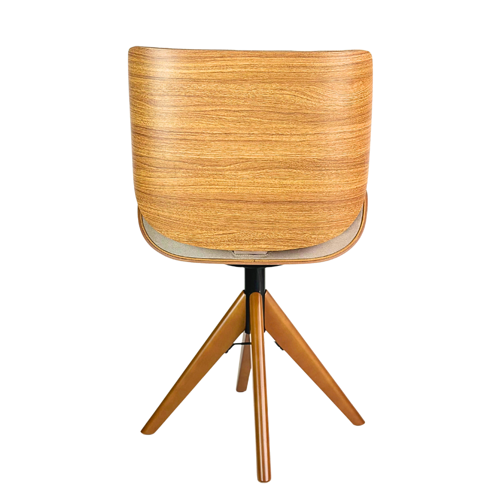 Cadeira de Jantar / Escritório Giratória Heloísa Cor Freijó Tecido Pet Friendly