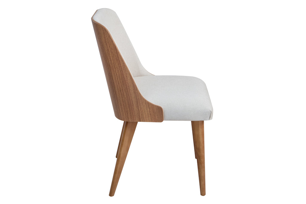 Mesa de Jantar Palheta com Tampo Triangular 140 em Cinamomo + 2 Cadeiras de Jantar Malu + 2 Cadeiras de Jantar Gina