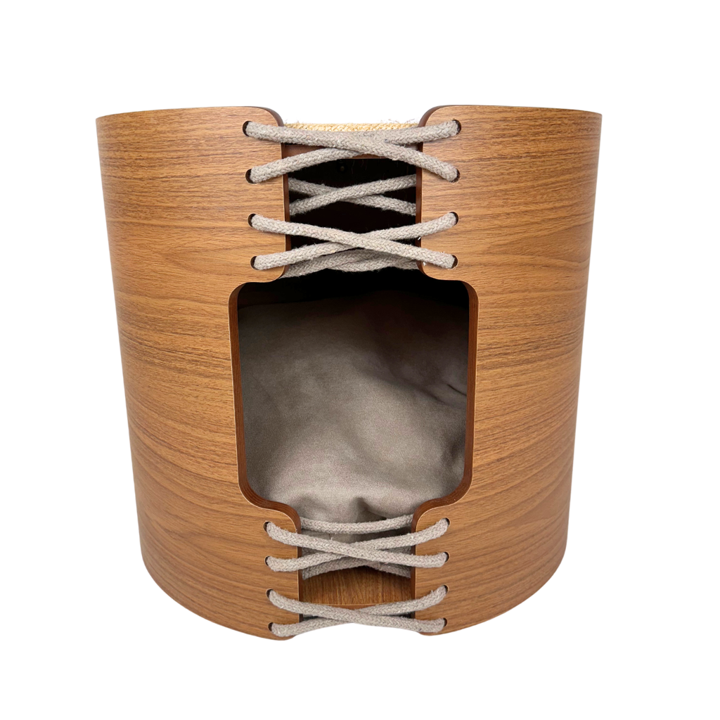 Cama Pet Pequeno Porte Cor Freijó Perseu Veludo Claro