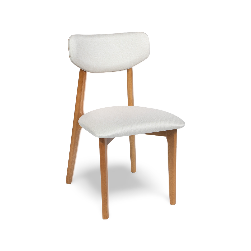 Cadeira de Jantar Paris Cor Amêndoa Tecido Bellagio Soft Bege
