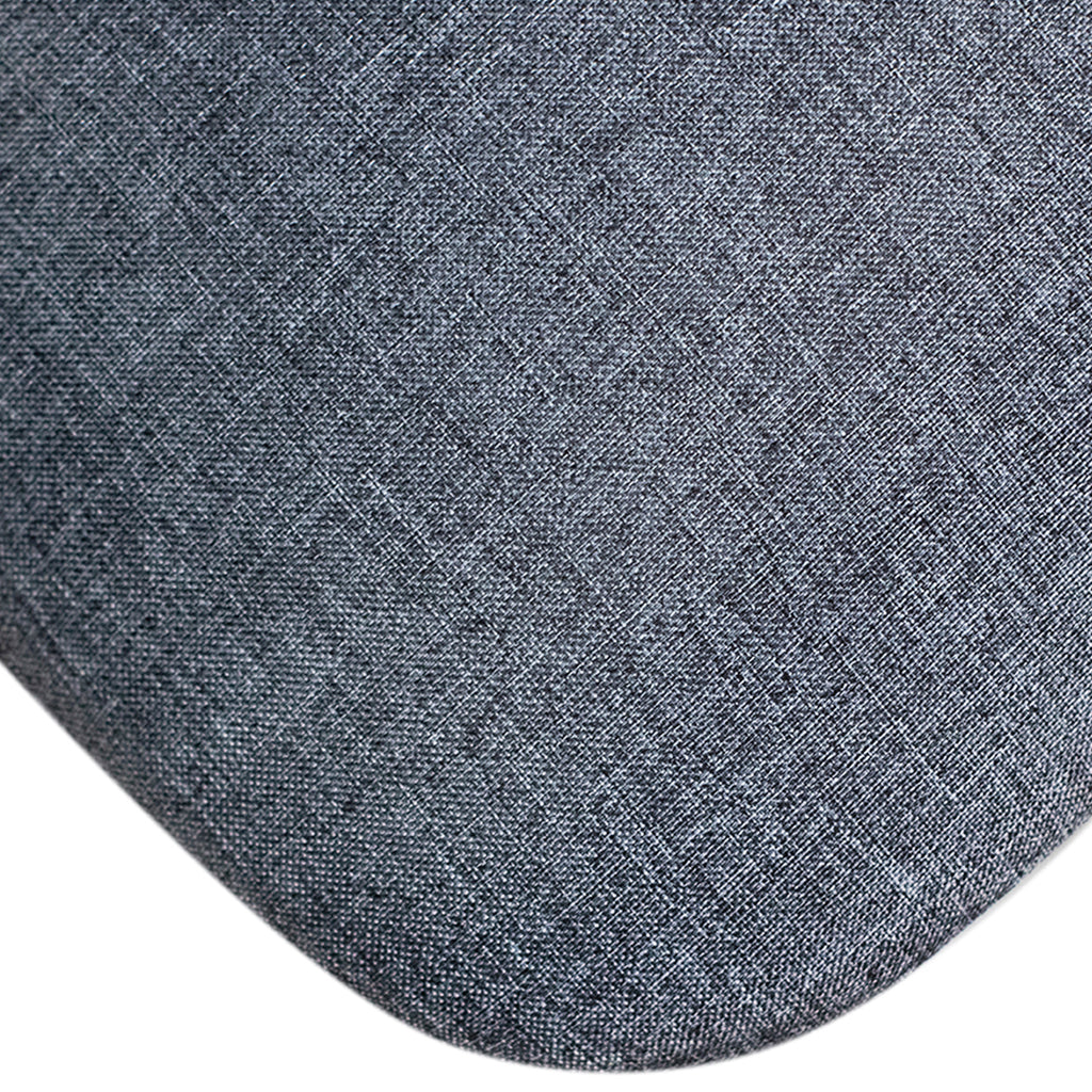 Mesa de Jantar Redonda Margô Cone/Tampo Amêndoa e Vidro Preto 110cm + 4 Cadeiras Madeira Luana Cor Preta e Tecido Linho
