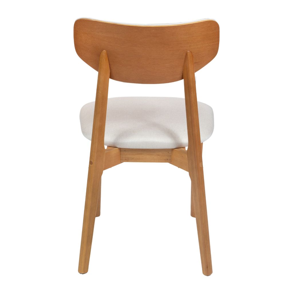 Mesa de Jantar Savana com Tampo e Base Oval 200x100 em Cinamomo + 6 Cadeiras de Jantar Paris Cor Amêndoa Tecido Bellagi