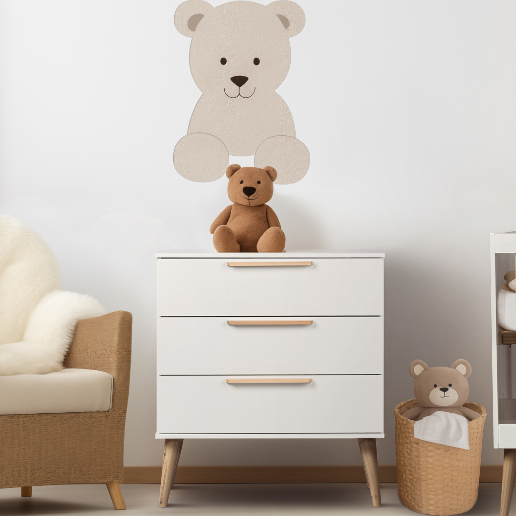 Cômoda Infantil 3 Gavetas Retrô com Puxador Reto Cor Branco e Carvalho - Quater