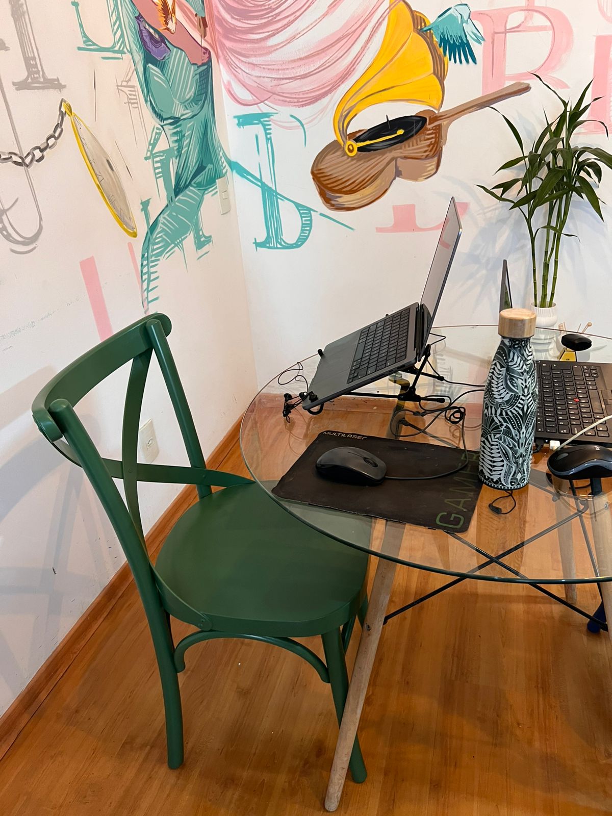 Cadeira de Madeira X Boho Cor Verde