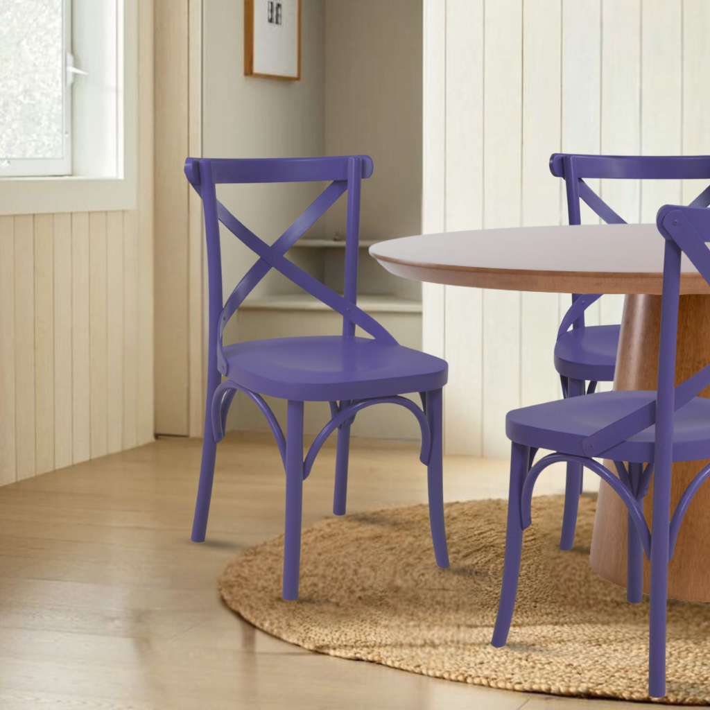 Cadeira X cadeira cor lavanda roxo cadeira de madeira sala de jantar mesa de jantar