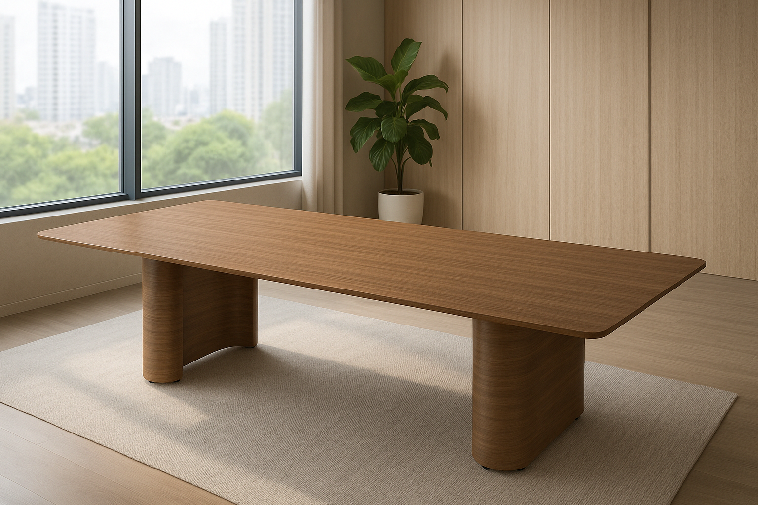 Mesa de Jantar Retangular Georgina Cor Freijó 270cm
