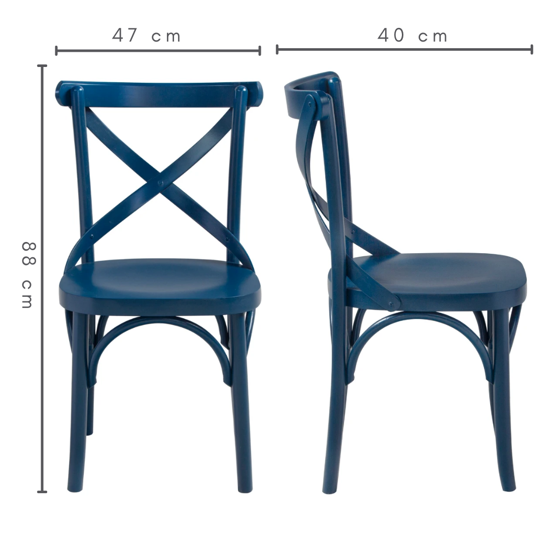 Cadeira de Madeira X Boho Cor Azul