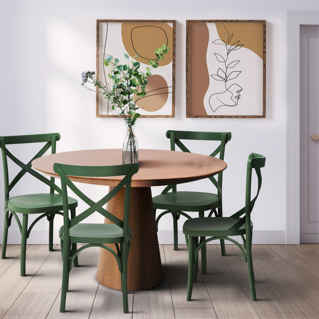 Cadeira de Madeira X Boho Cor Verde