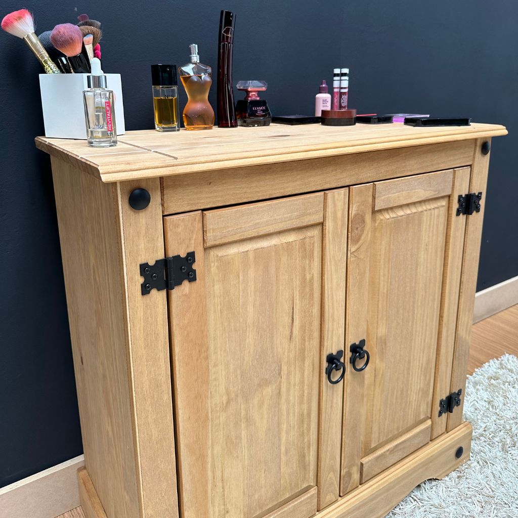 Balcão 2 Portas em Madeira Cor Natural Boho