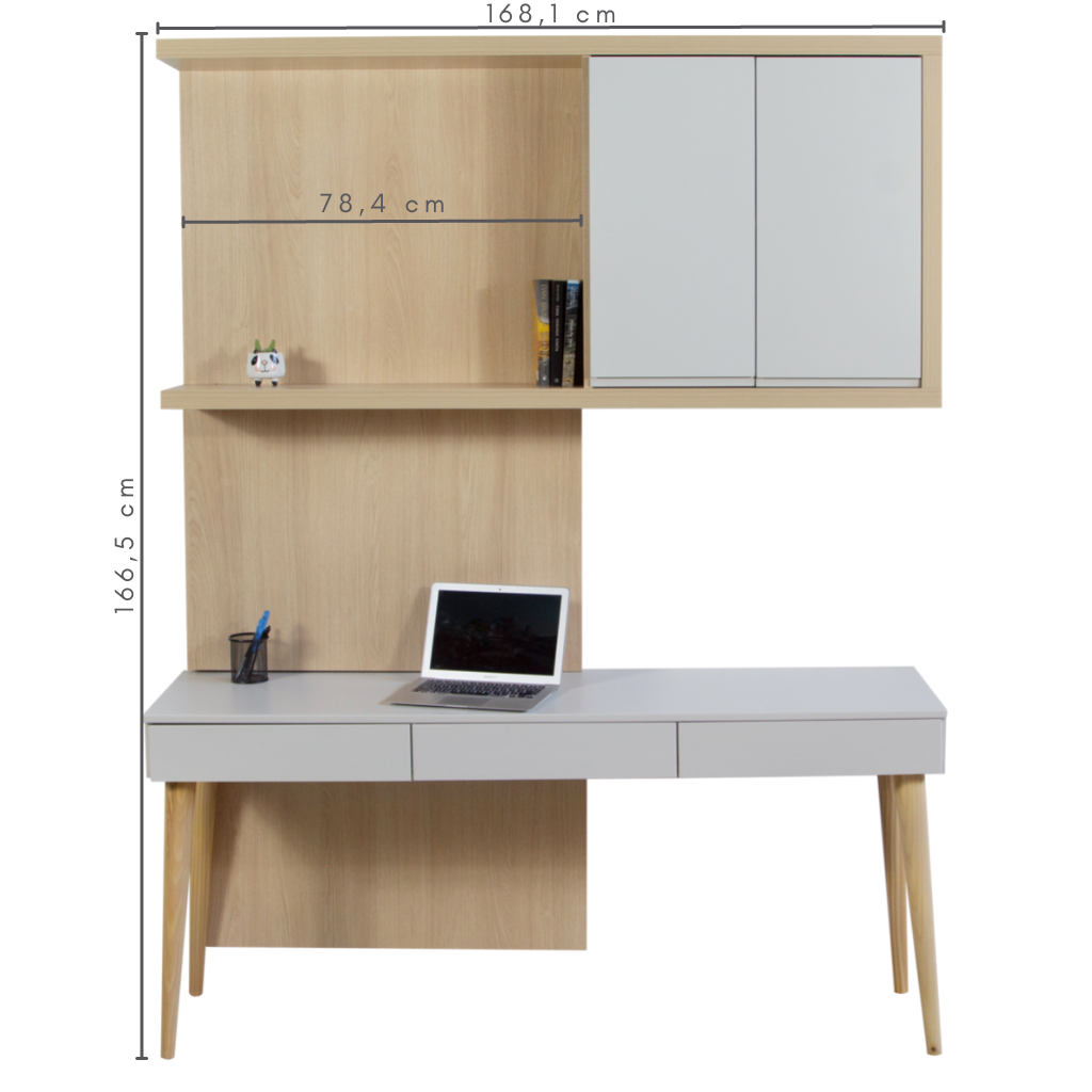 Painel TV para Quarto / Escritório Wall Areia + Carvalho