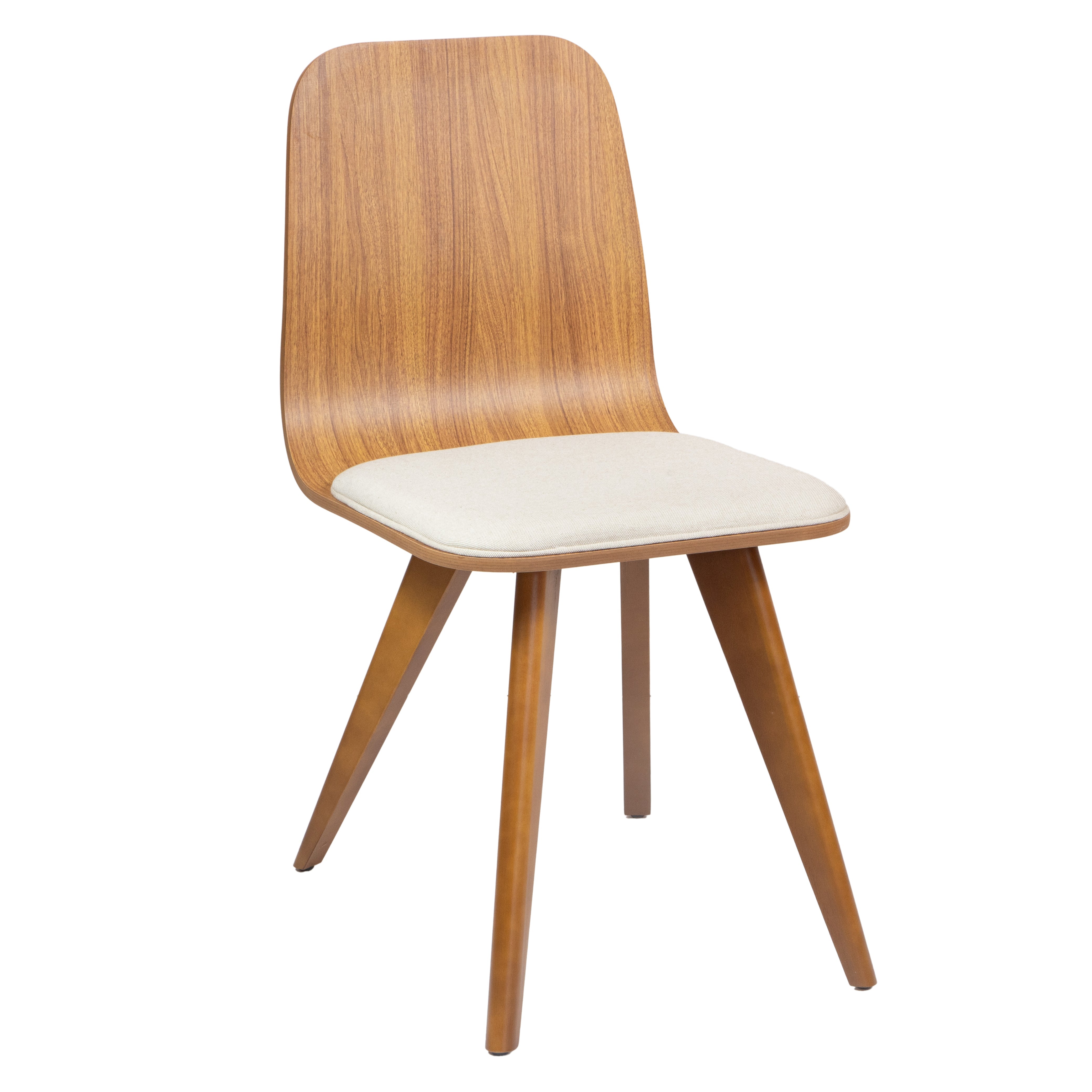Mesa de Jantar Retangular Helena Cor Freijó com vidro Off White 117 cm + 4 Cadeiras de Jantar Lidiane