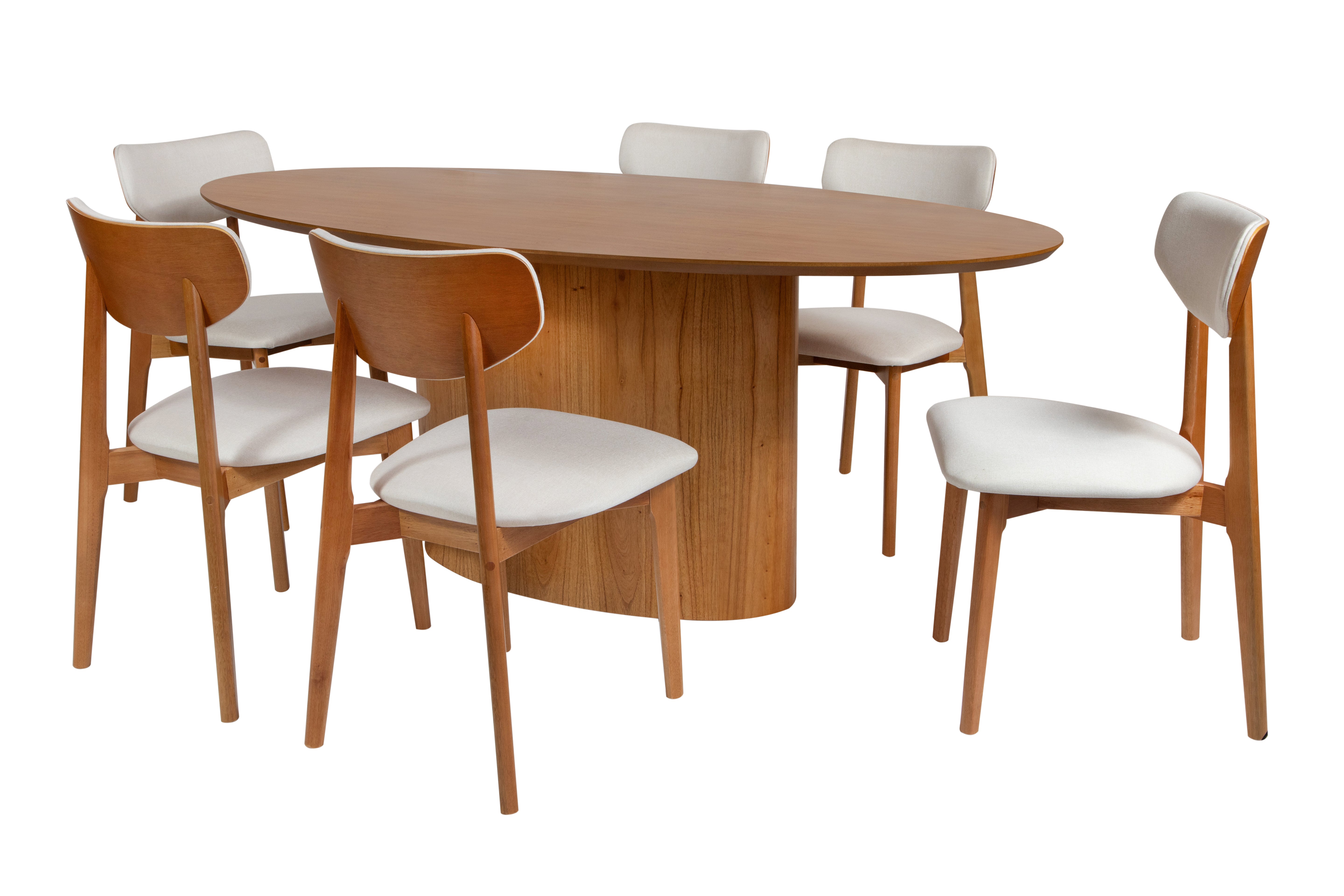 Mesa de Jantar Savana com Tampo e Base Oval 200x100 em Cinamomo