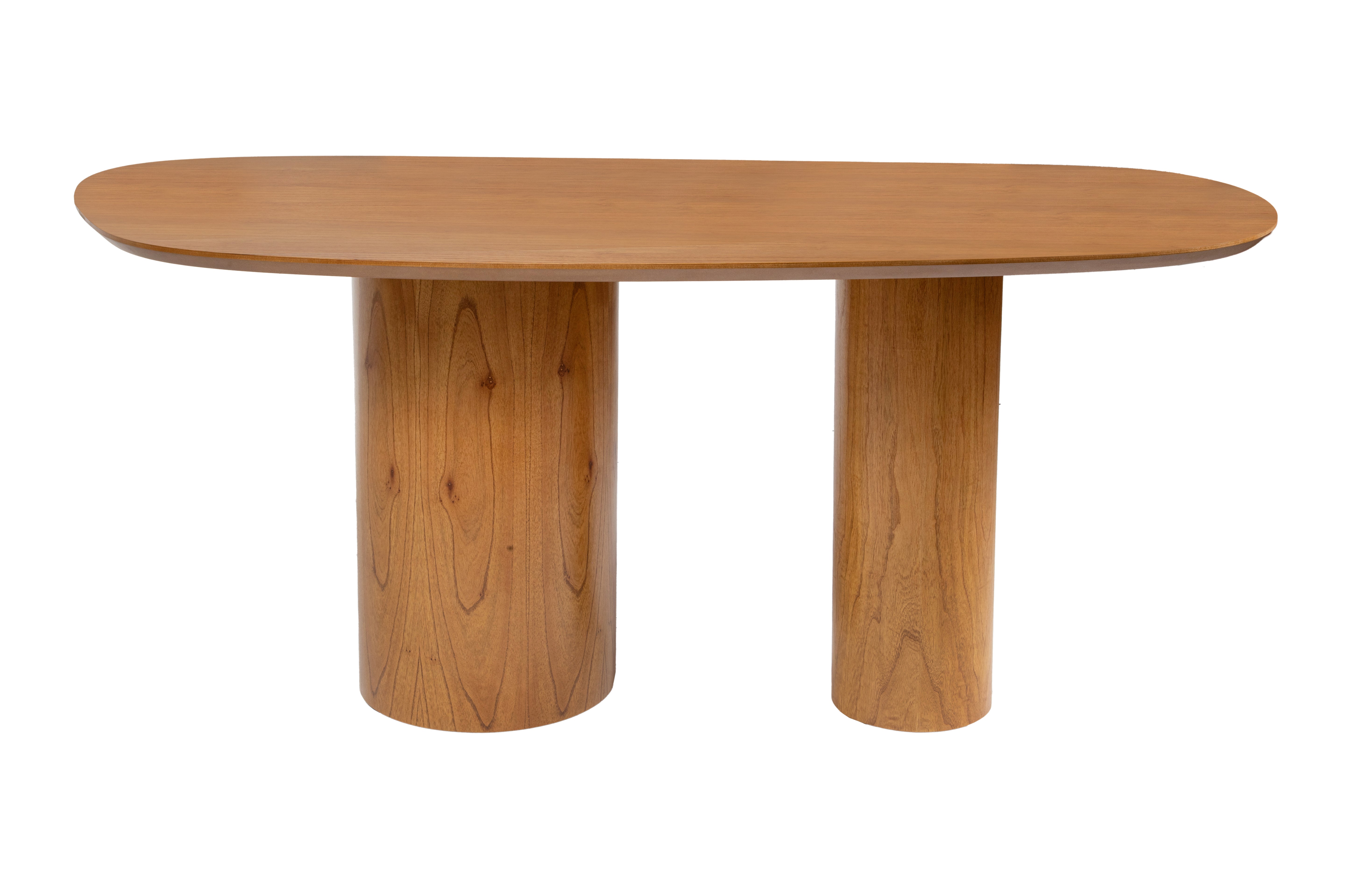 Mesa de Jantar Orgânica Luna 180x100 Cinamomo + 6 Cadeiras Paris Cor Amêndoa Tecido Bellagio Soft Bege