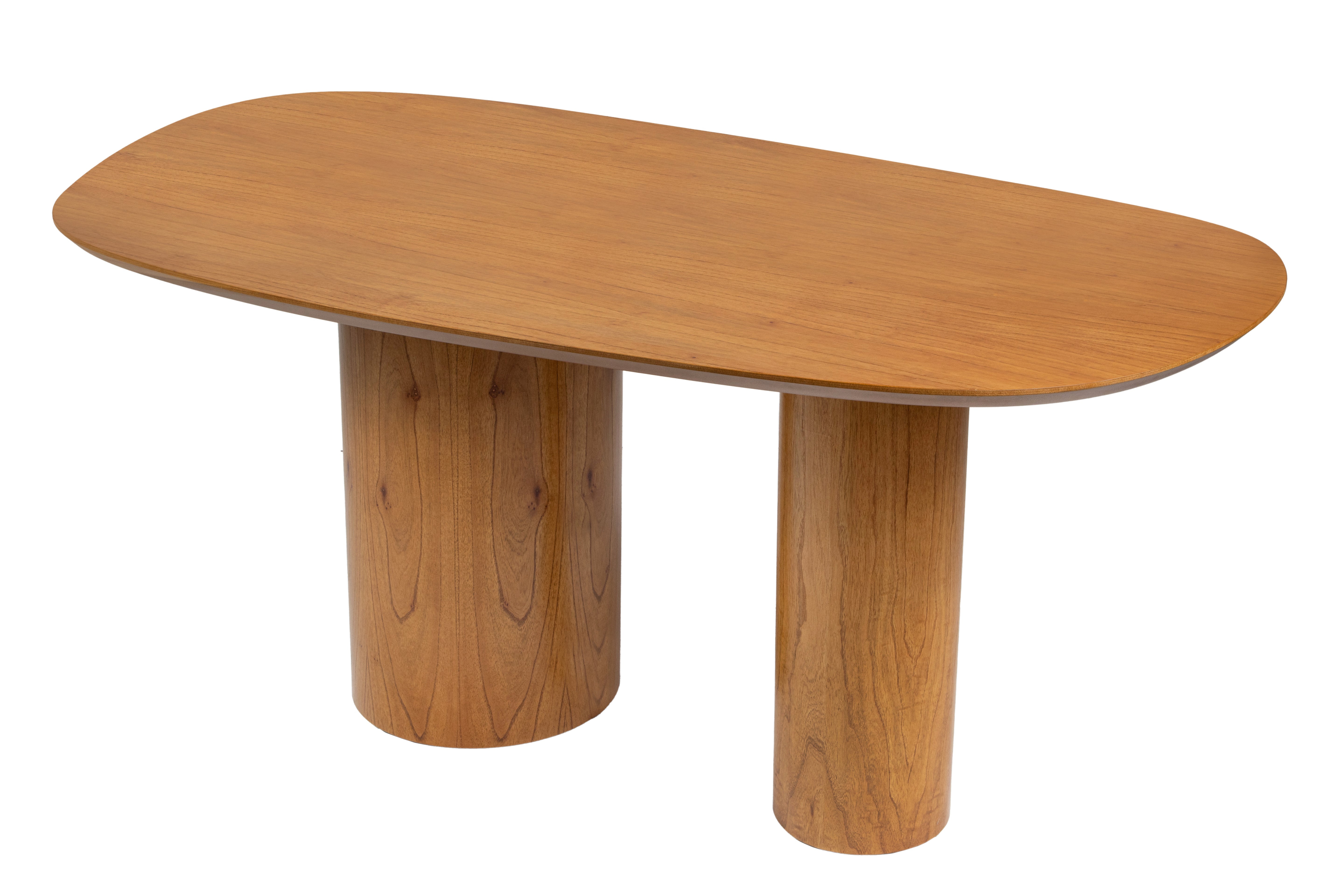 Mesa de Jantar Orgânica Luna 180x100 Cinamomo + 6 Cadeiras Paris Cor Amêndoa Tecido Bellagio Soft Bege