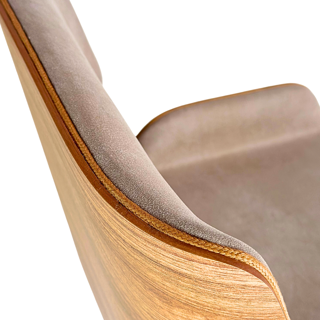 Cadeira de Jantar / Escritório Giratória Heloísa Cor Freijó Tecido Pet Friendly