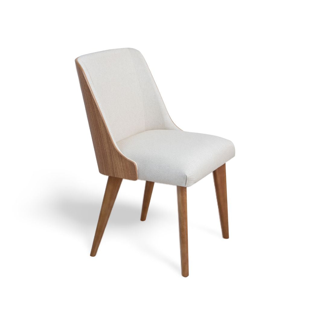Mesa de Jantar Palheta com Tampo Triangular 140 em Cinamomo + 2 Cadeiras de Jantar Malu + 2 Cadeiras de Jantar Gina