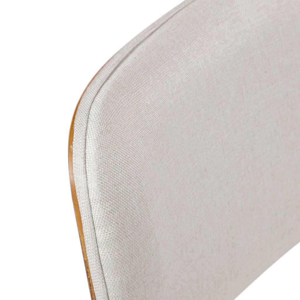 Mesa de Jantar Savana com Tampo e Base Oval 200x100 em Cinamomo + 6 Cadeiras de Jantar Paris Cor Amêndoa Tecido Bellagi