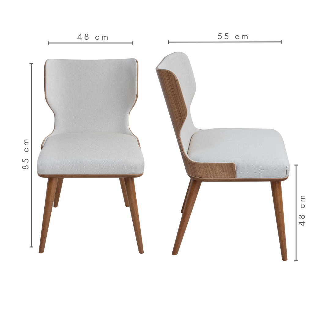 Mesa de Jantar Orgânica Luna 180x100 em Cinamomo + 2 Cadeiras de Jantar Malu + 2 Cadeiras de Jantar Gina