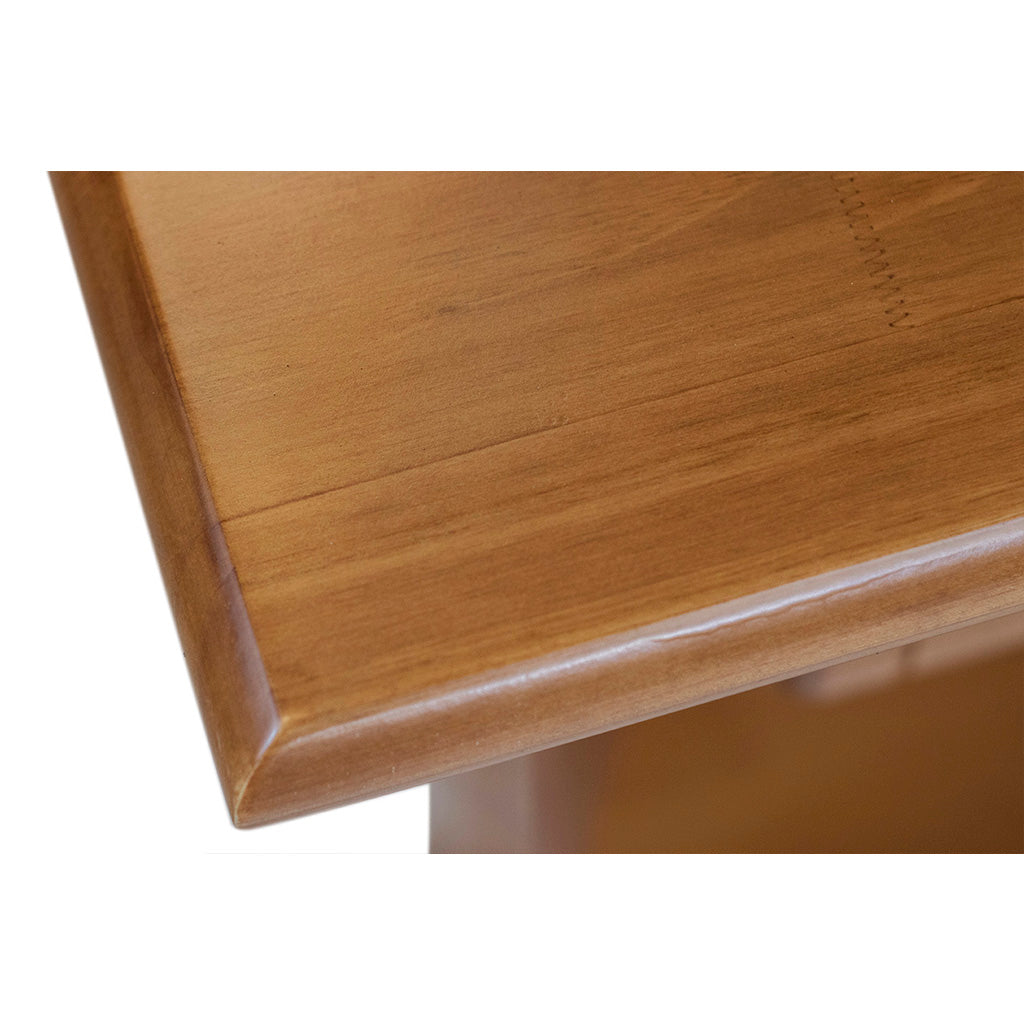 Mesa Lateral Em Madeira Boho Cor Amêndoa, destacando o canto