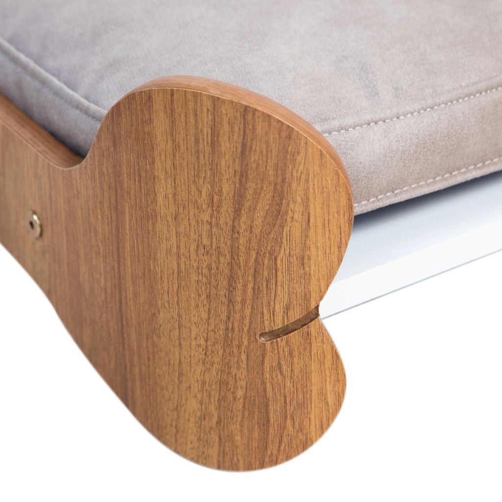 Cama Pet Pequeno porte cor Nogueira Morfeu Veludo Claro