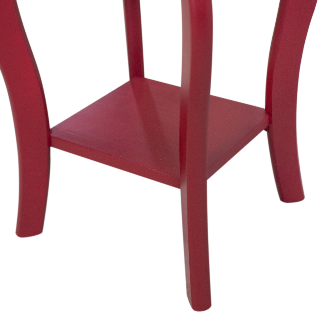 Mesa Lateral Em Madeira Boho Cor Viva Magenta