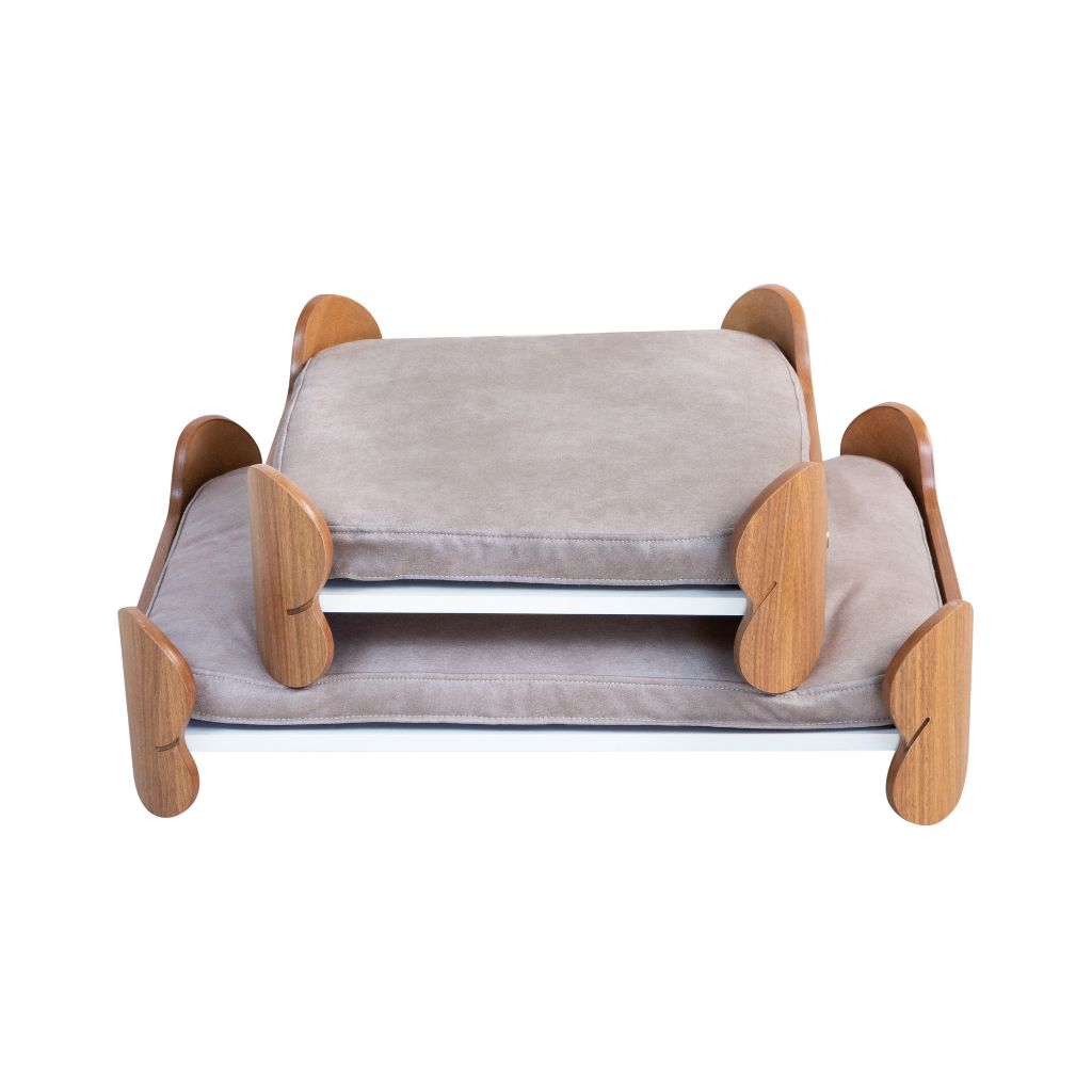 Cama Pet Microporte cor Nogueira Morfeu Veludo Claro