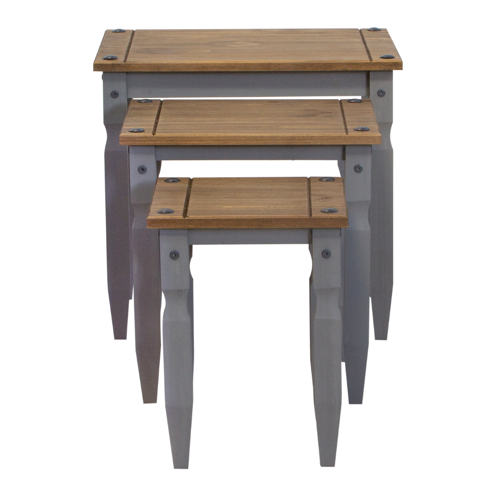 Mesa Lateral Boho Piccolo Cor Cera e Cinza, visto de frente