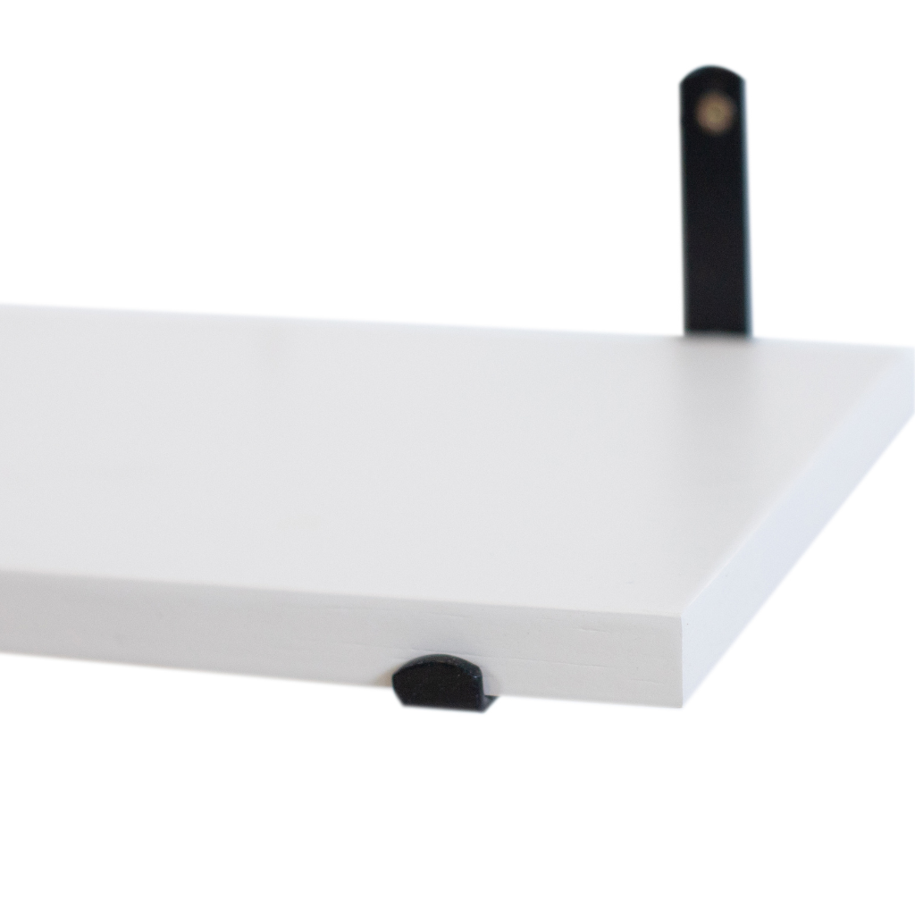 Mesa Lateral Suspensa Betânia em Madeira cor Fendi + prateleira