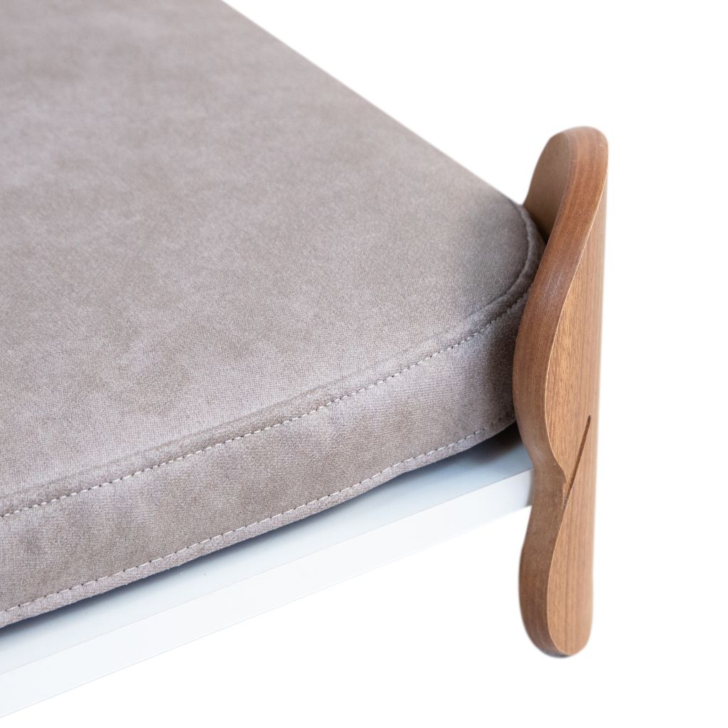 Cama Pet Microporte cor Nogueira Morfeu Veludo Claro