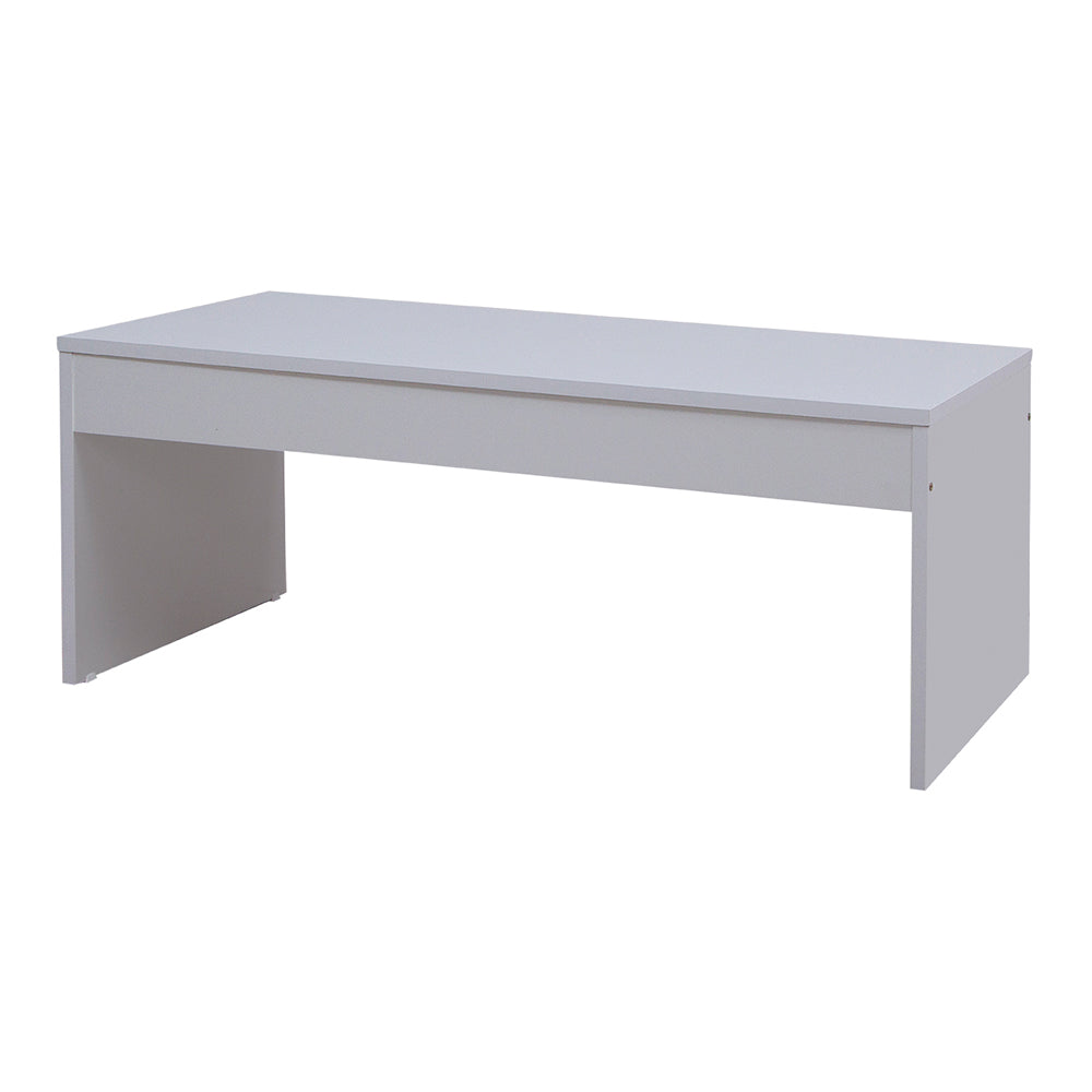 Conjunto Para Sala de Estar Em Madeira Com 03 Peças Cor Branco, visto de lado
