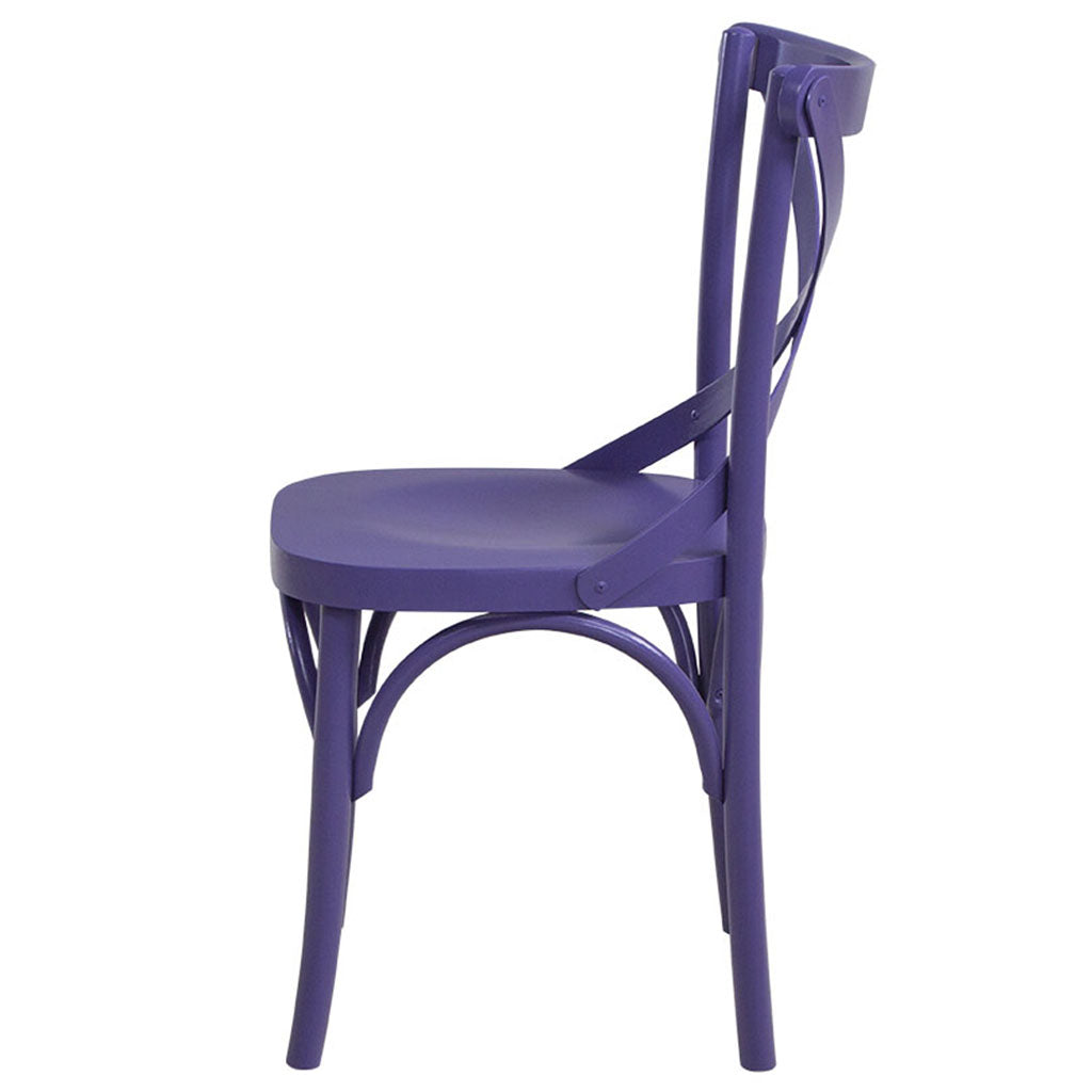 cadeira x boho cor very peri lavanda, visto de lado