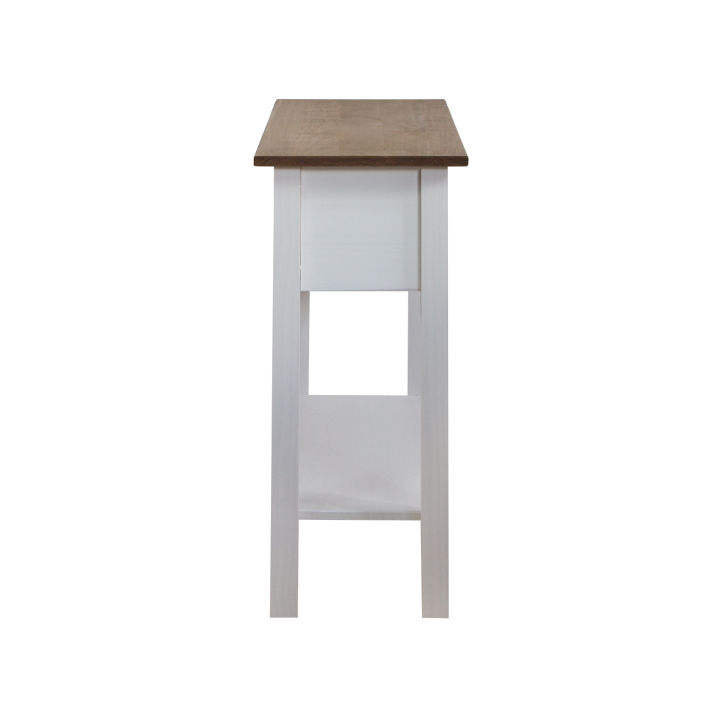 Aparador de lado com 2 gavetas, com gaveta baixa, cor madeira natural