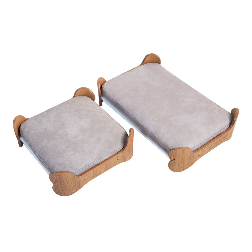 Cama Pet Microporte cor Nogueira Morfeu Veludo Claro