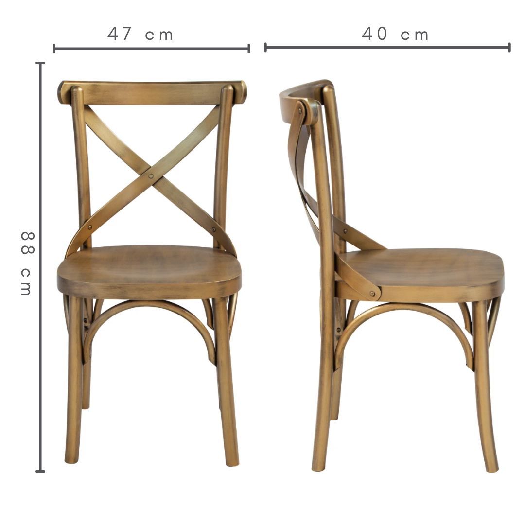 cadeira x boho cor dourado, medidas A=88 cm C=47 cm L=40 cm
