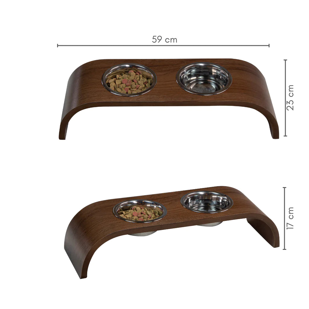 Cama Pet Médio Porte cor Nogueira Hades Veludo Claro + Tratador Pet Teseu Grande