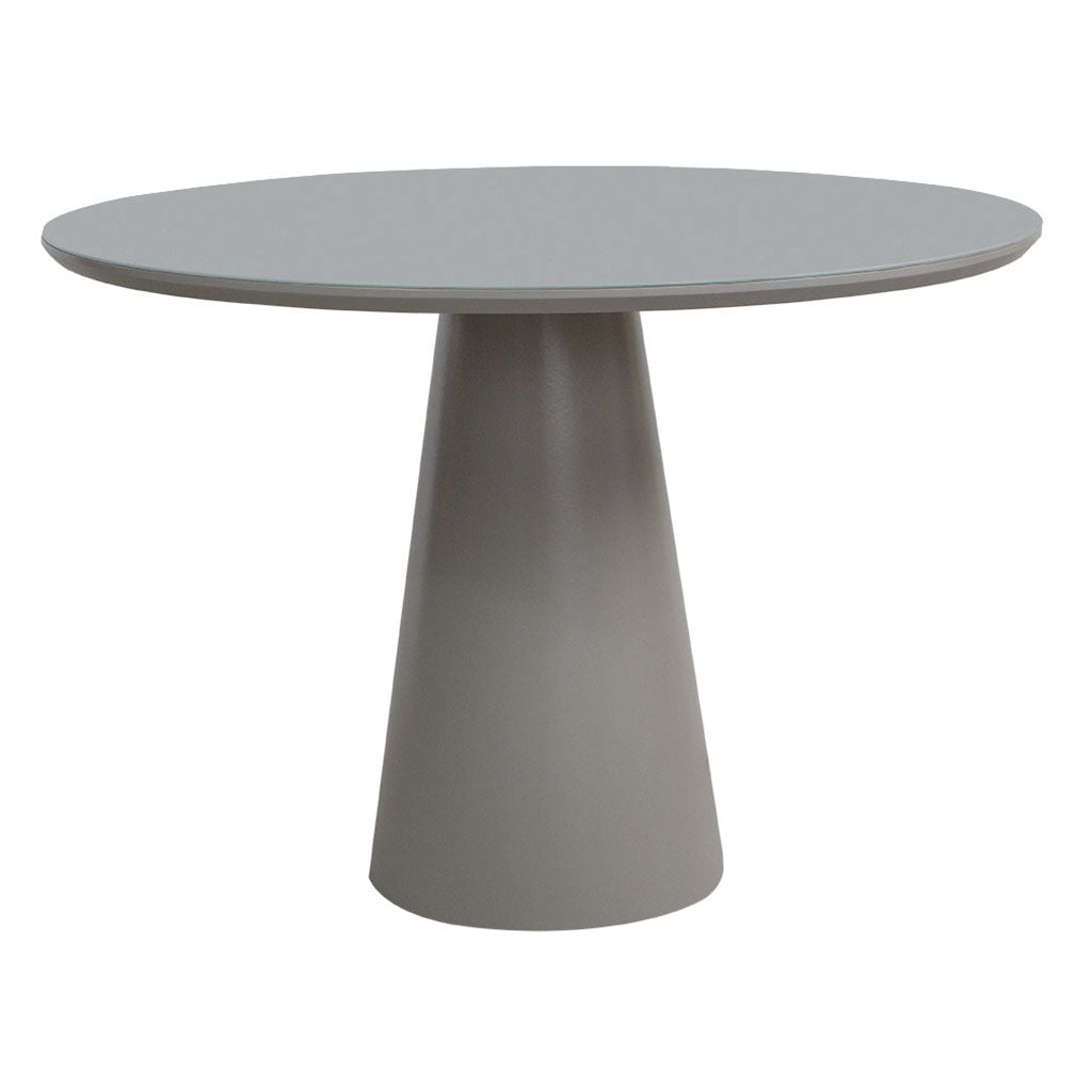 Mesa de Jantar Redonda Pietra Base Cone Fendi e Tampo Fendi 110cm, visto de frente