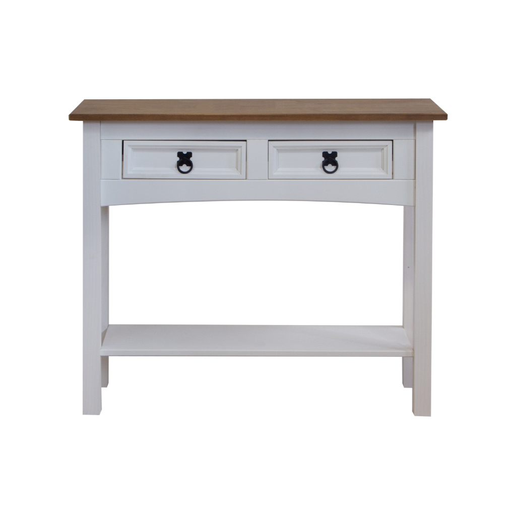 Aparador de frente com 2 gavetas, com prateleira baixa, cor madeira natural