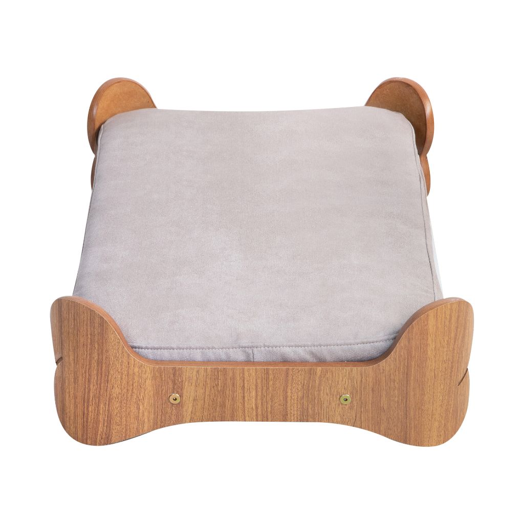Cama Pet Pequeno porte cor Nogueira Morfeu Veludo Claro
