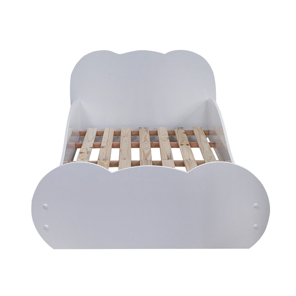 Cama De Solteiro Ayla De Madeira Cor Branco, visto de frente